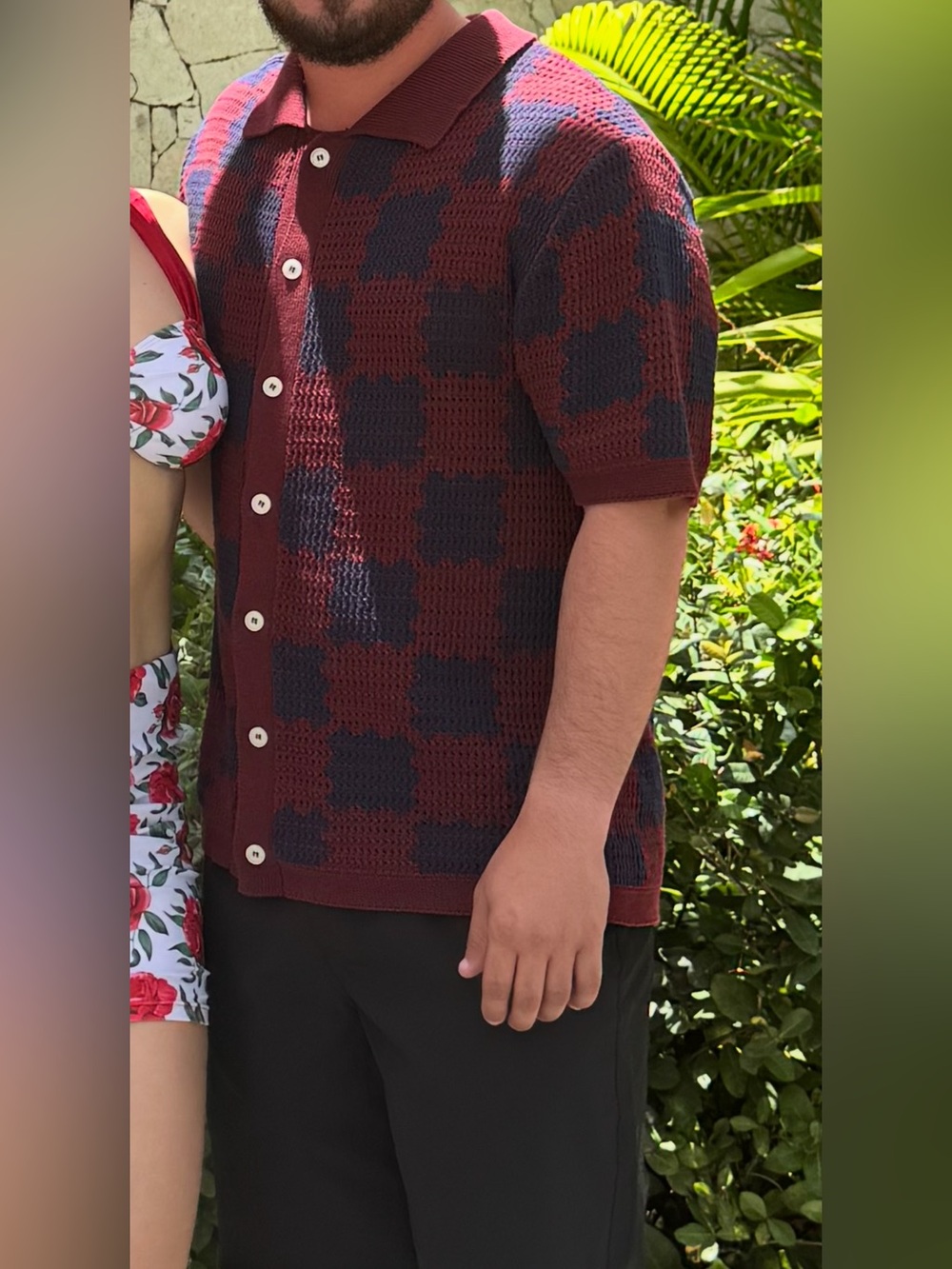 Massive Luxury Edition Crochet Polo in Burgundy & Navy